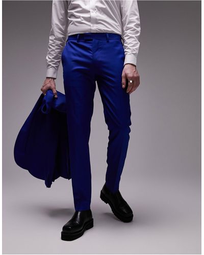 TOPMAN Wedding - pantaloni da abito da cerimonia skinny - Blu