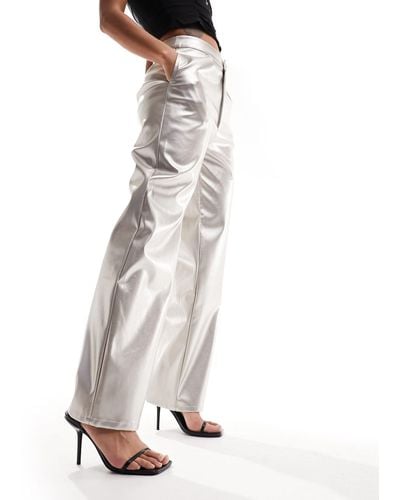 Sister Jane Deco Metallic Pants - White