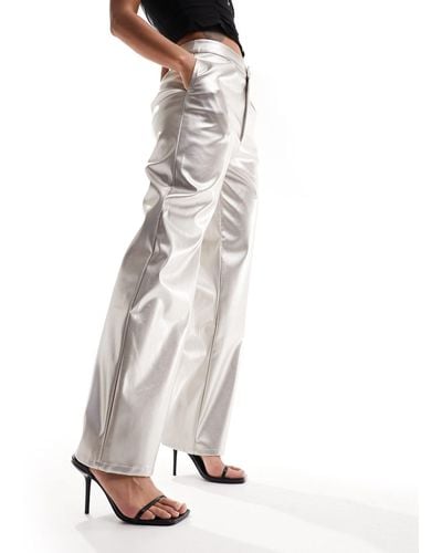 Sister Jane Deco - pantalon métallisé - or clair - Blanc