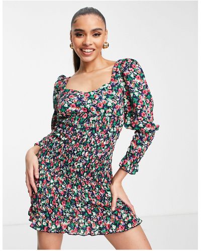 AX Paris Mini-jurk Met Hartvormige Halslijn En Bloemenprint - Meerkleurig