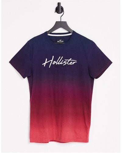 Hollister Core Tech Ombre T-shirt With Logo - Red