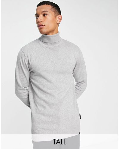 French Connection Tall - maglione con collo alto chiaro - Grigio