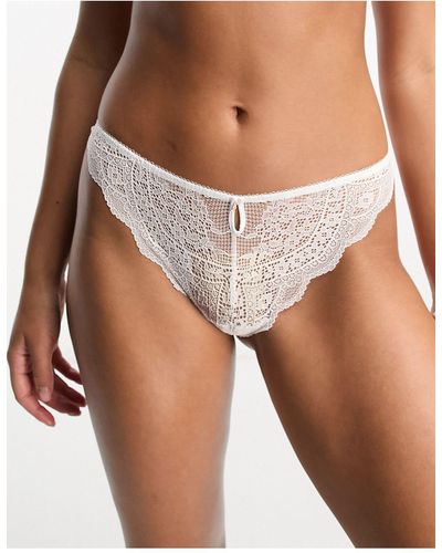 New Look Lace Thong - Brown