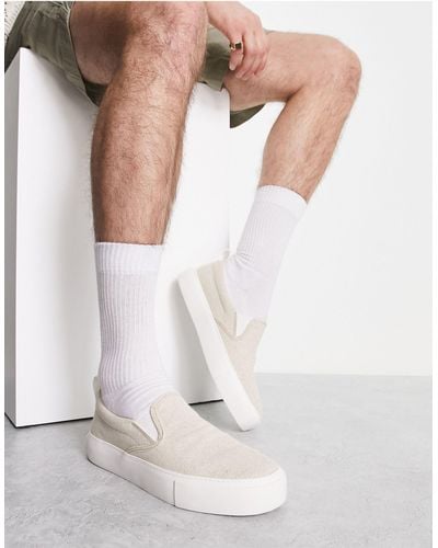 ASOS Chunky Slip On Canvas Sneakers - White