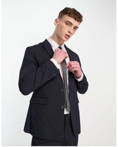 New Look Skinny Suit Jacket - Blue