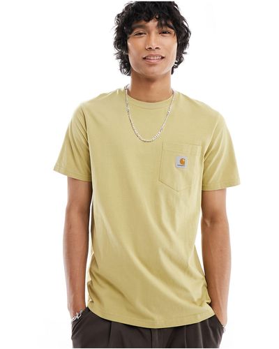 Carhartt T-shirt beige con tasca - Giallo