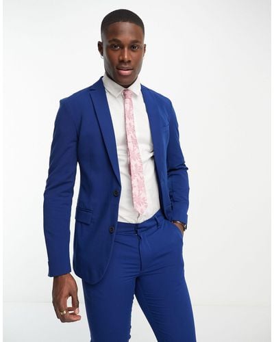 New Look Super Skinny Suit Jacket - Blue