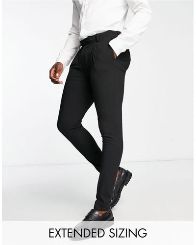 Noak Camden' Super Skinny Premium Fabric Suit Trousers - Black