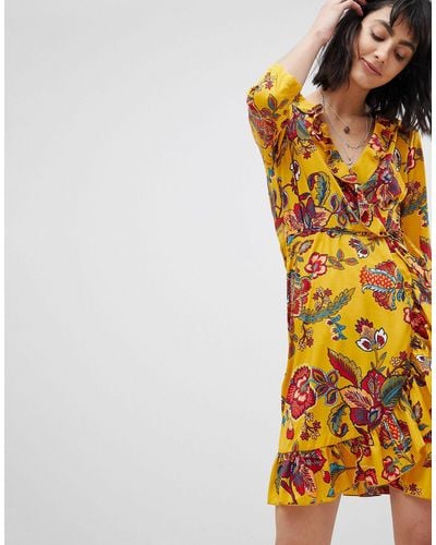 Vero Moda Floral Wrap Dresses - Multicolour