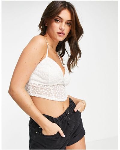 Miss Selfridge Embroidery Lace Cami Top - White