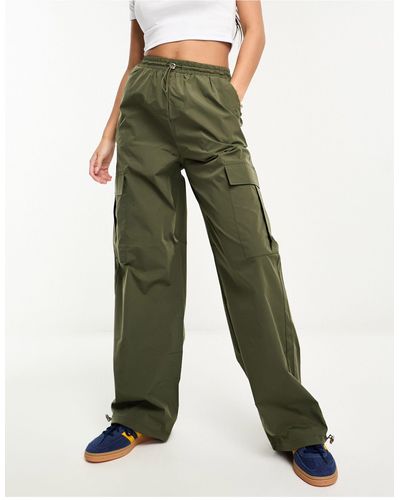 Pieces toggle Detail Cargo Trousers - Green