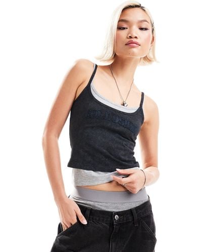 Collusion Double Layer Washed Cami - Black