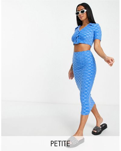 River Island Co-ord Towelling Skirt - Blue