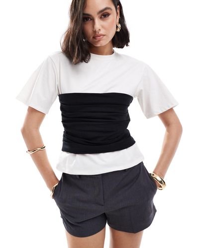 ASOS Fitted T-shirt With Waistband Detail - White
