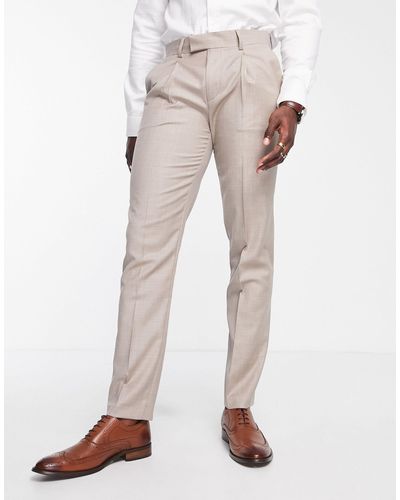 Noak Slim Suit Trousers - Natural