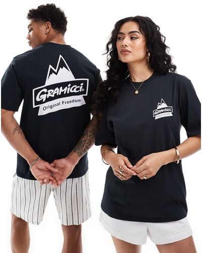 Gramicci – unisex-t-shirt aus baumwolle - Schwarz