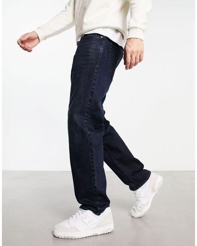 New Look Losse Rechte Jeans - Blauw