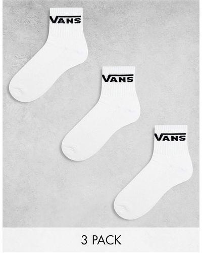 Vans 3 Pack Classic Half Crew Socks - White