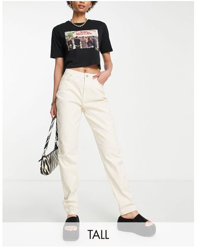 Pieces Kesia - Mom Jeans Met Hoge Taille - Wit