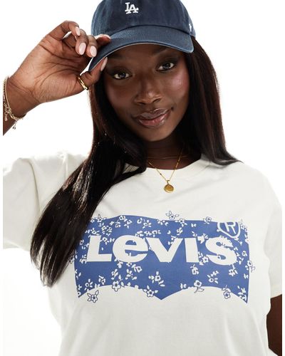 Levi's Plus T-shirt With Chest Batwing Printed Logo - Blue