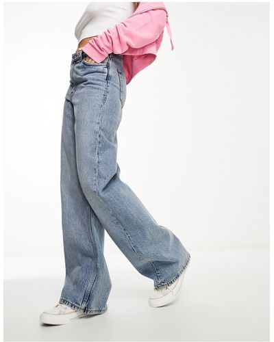 Monki Yoko - jean ample - moyen - Bleu