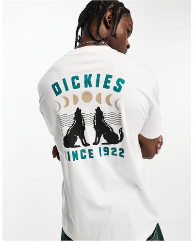 Dickies Kerby - T-shirt Met Wolfprint Op - Wit
