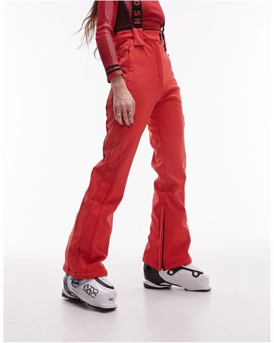 TOPSHOP Sno Fla Ski Pants With Braces - Red
