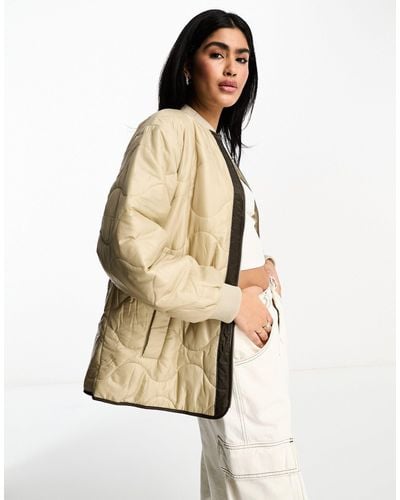 ASOS Onion Quilt Bomber Jacket - Natural