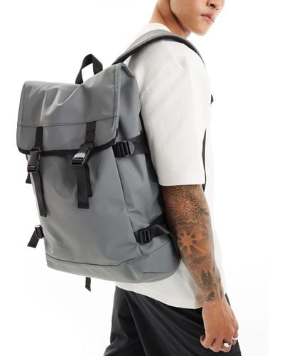 ASOS Double Strap Rubberised Backpack - Grey