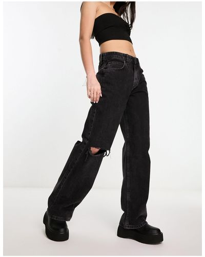 ASOS – weit geschnittene boyfriend-jeans - Schwarz