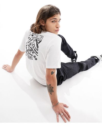 G-Star RAW T-shirt imprimé au dos et sur la poitrine - Blanc