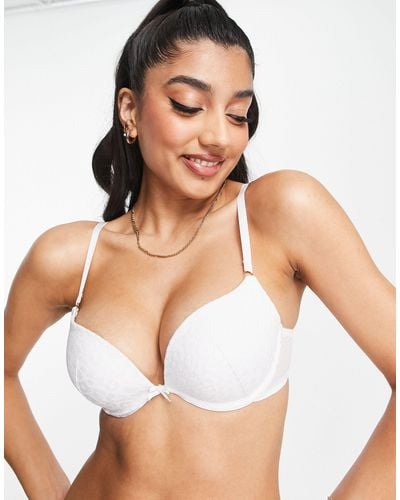New Look Lace Push Up Bra - White