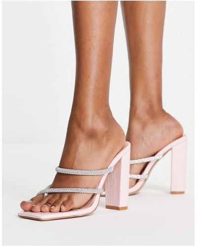 SIMMI Simmi London Heera Heeled Mules With Embellished Straps - Pink