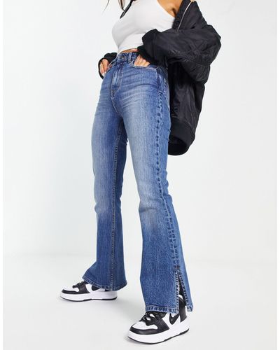 ASOS Flared Jeans Met Split - Blauw