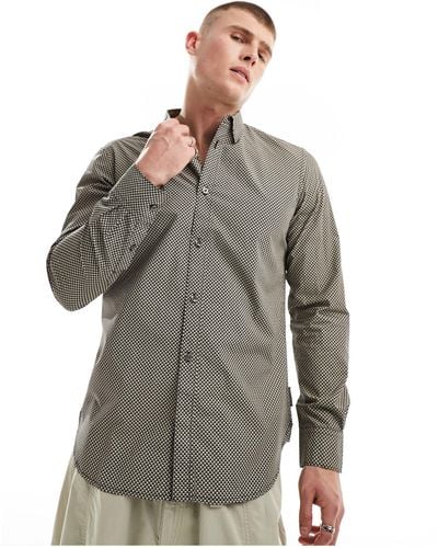 French Connection Printed Long Sleeve Shirt - Gray