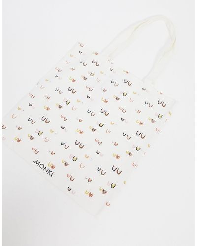 Monki Maja Organic Cotton Boob Print Tote Bag - White