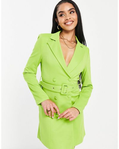 UNIQUE21 Utility Belted Blazer Dress - Green