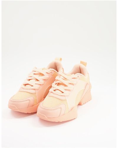 ASOS Direction Mesh Lace Up Sneakers - Pink