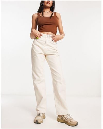 Weekday Rowe Extra High Rise Straight Leg Jeans - White