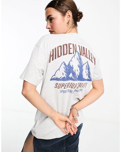 Cotton On Cotton on – locker geschnittenes t-shirt mit "hidden valley"-grafikprint - Weiß