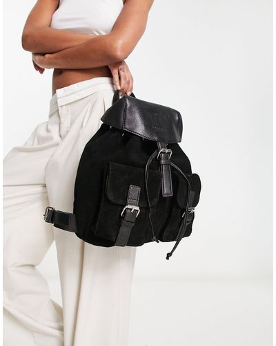 Bolongaro Trevor Multi Pocket Leather Backpack - Black