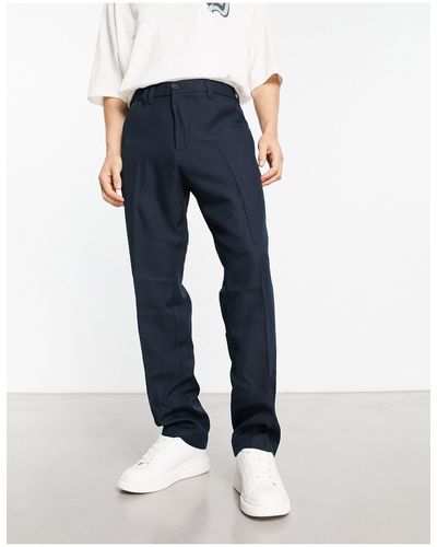 Farah Ladbroke Slim Hopsack Pants - Blue