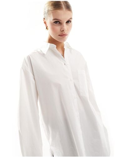 Mango Camisa extragrande blanca - Blanco