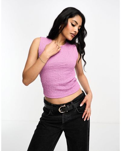 Abercrombie & Fitch Bubble Knit Tank Top - Pink