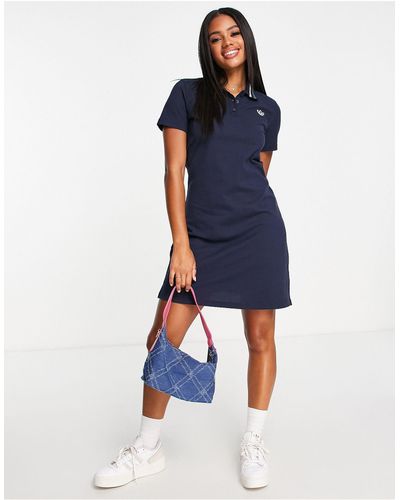 adidas Originals 'preppy Varsity' Polo Shirt Dress - Blue
