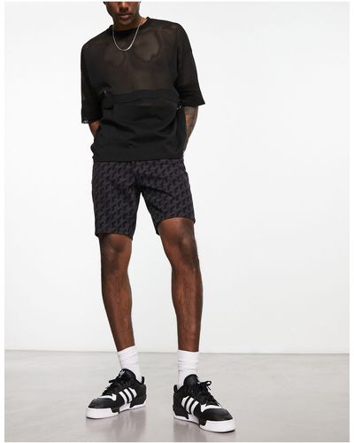 ASOS Slim Mid Length Denim Shorts - Black