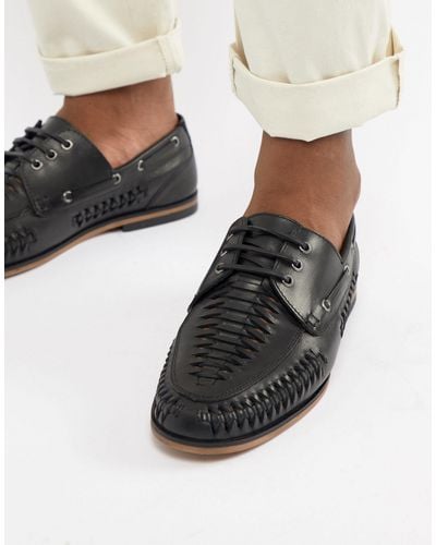 ASOS Lace Up Woven Shoes - Black