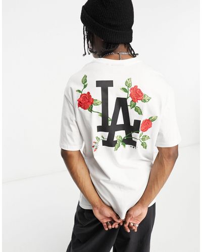 KTZ La Dodgers Flower Back Print T-shirt - Black