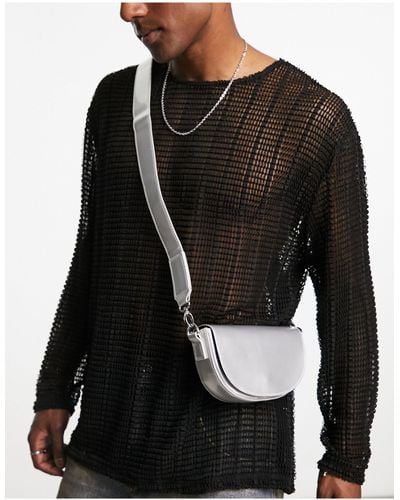 ASOS Faux Leather Mini Halfmoon Cross Body Bag - Black