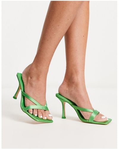 Public Desire Kristen Toe Post Heeled Shoes - Green